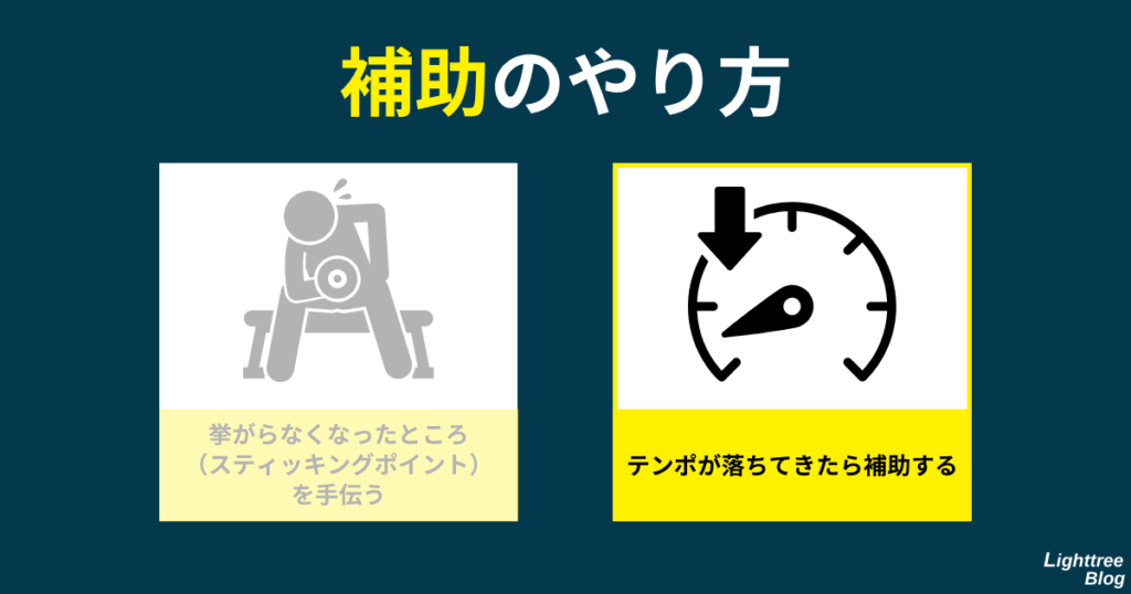 【補助のやり方】テンポが落ちてきたら補助する